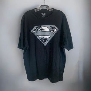 DC Comics Shirt Adult 2XL Superman Logo Print Short Sleeve Tee Mens 100% Cotton